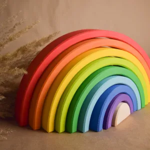 Montessori Wooden Rainbow Stacker Toy 9 pc.