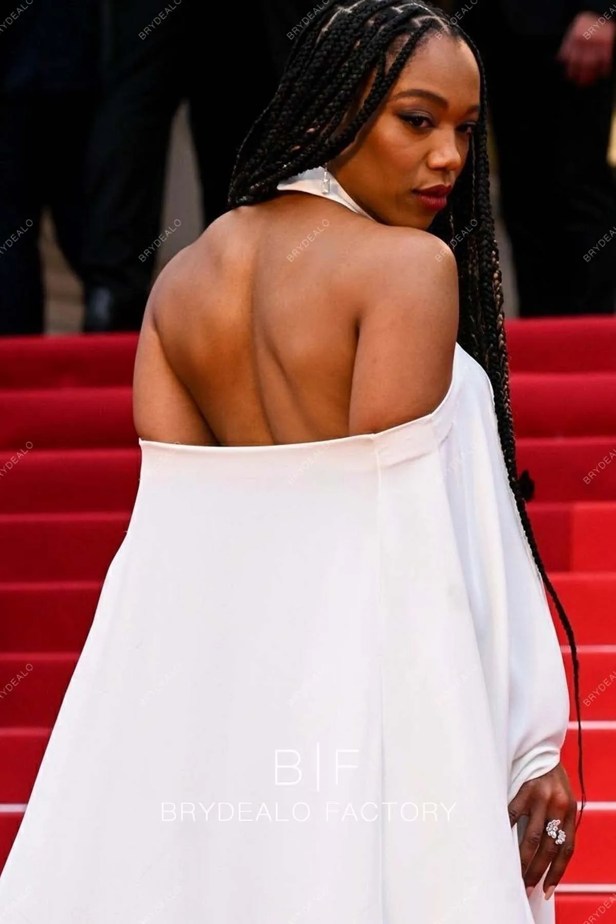 Naomi Ackie 2023 Cannes Film Festival Crepe Red Carpet Dress