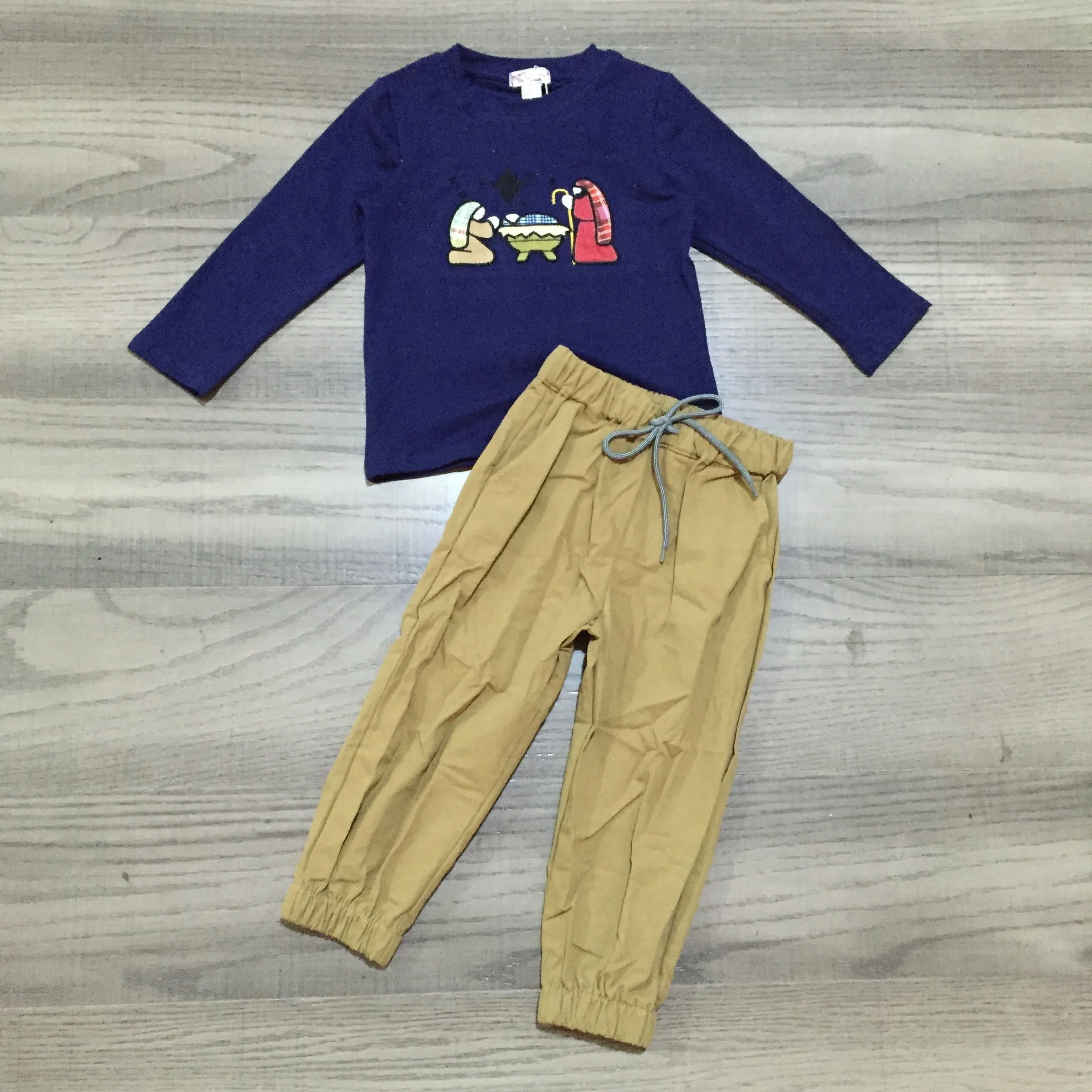 Navy Boy Nativity 2 Piece Pant Set