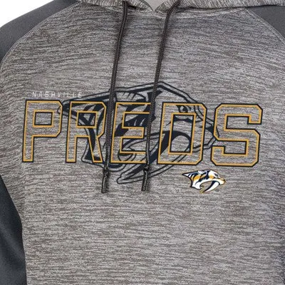 New - NHL Nashville Predators Men's Gray Performance Hooded Sweatshirt - L