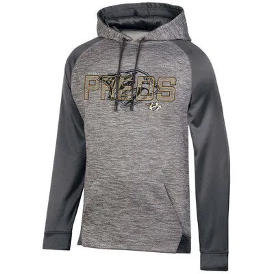 New - NHL Nashville Predators Men's Gray Performance Hooded Sweatshirt - L