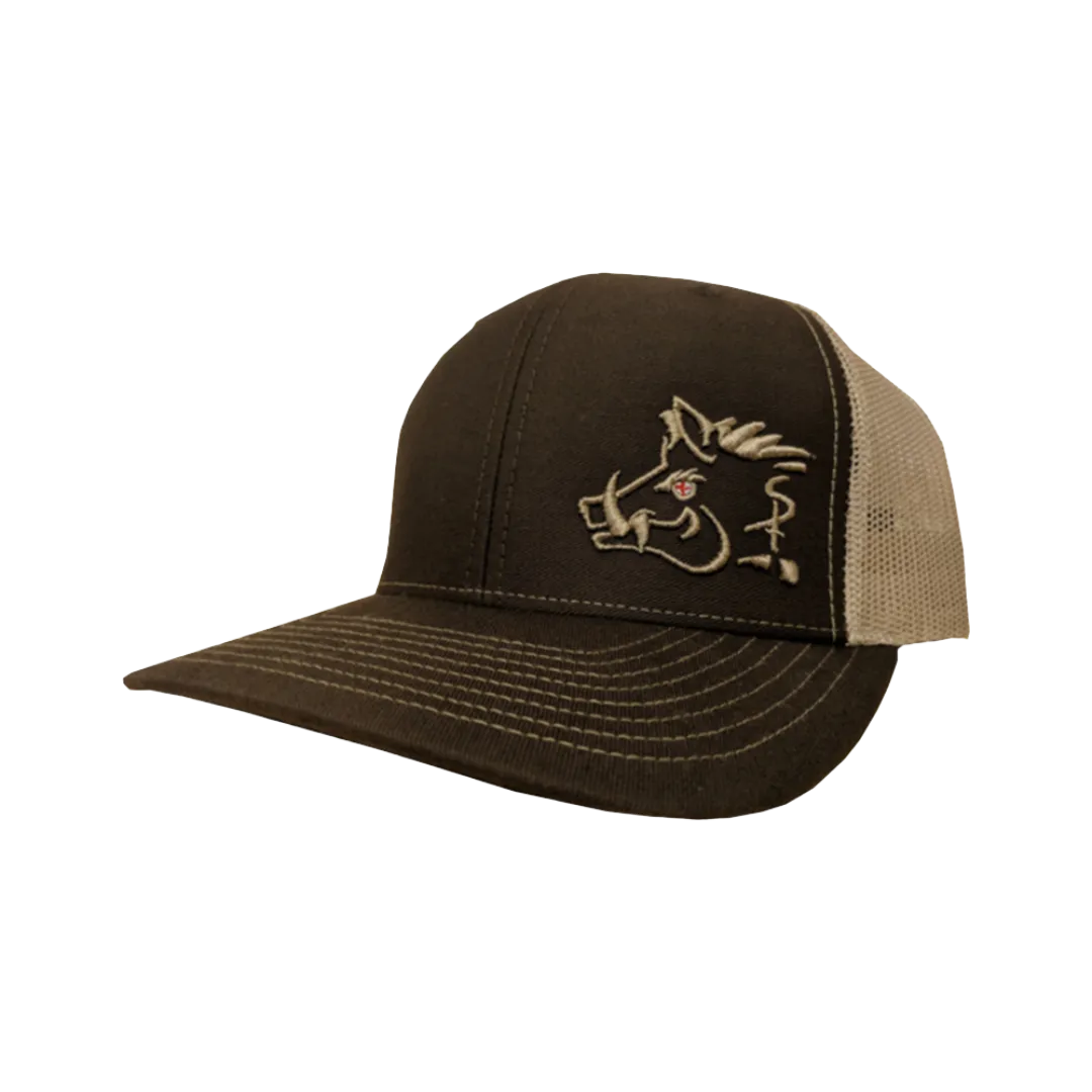 Oil Field Hats Brown Sniper Pig Relax Fit Mesh Cap