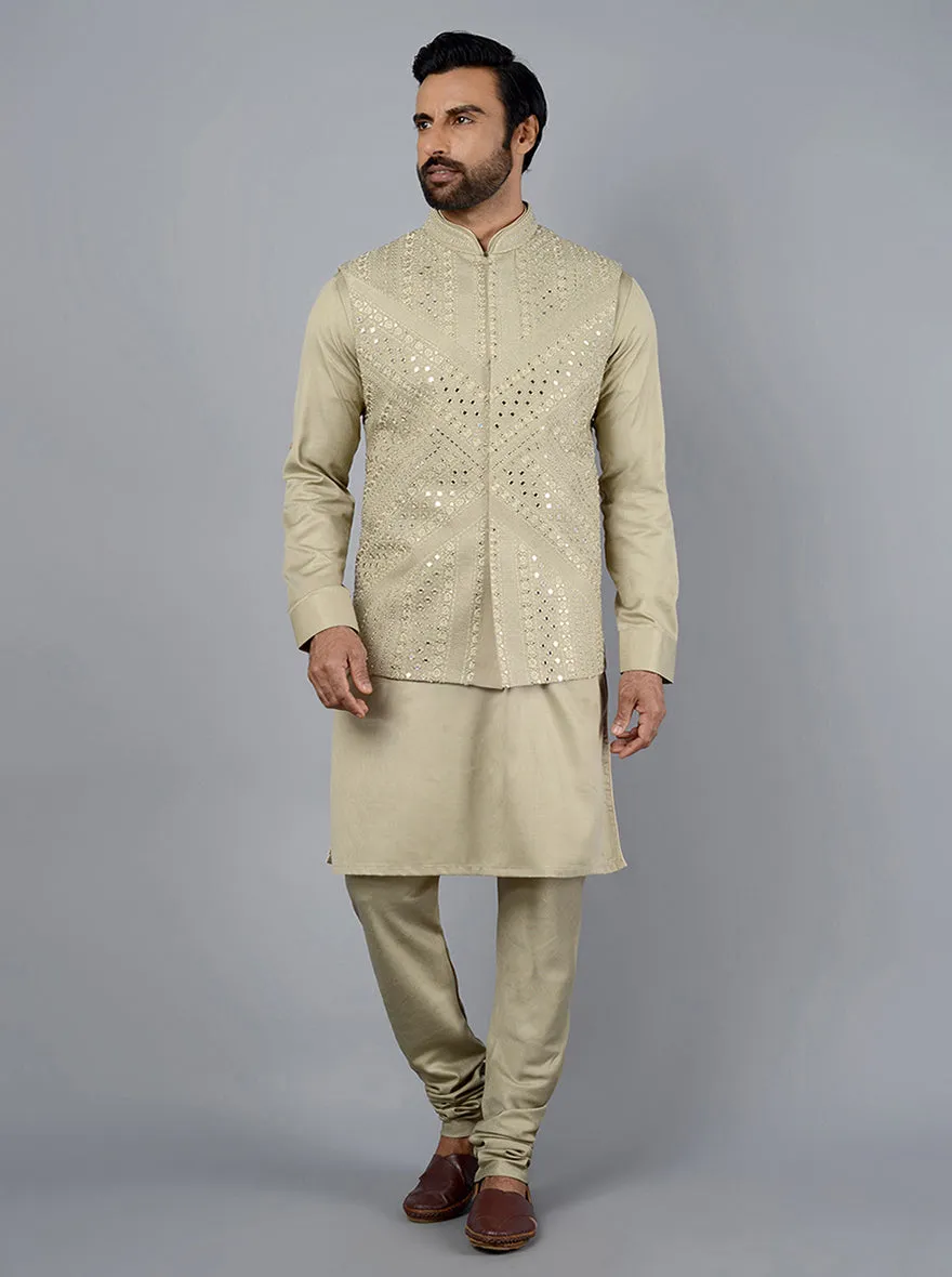 Olive Green Kurta Set With Koti | TULA