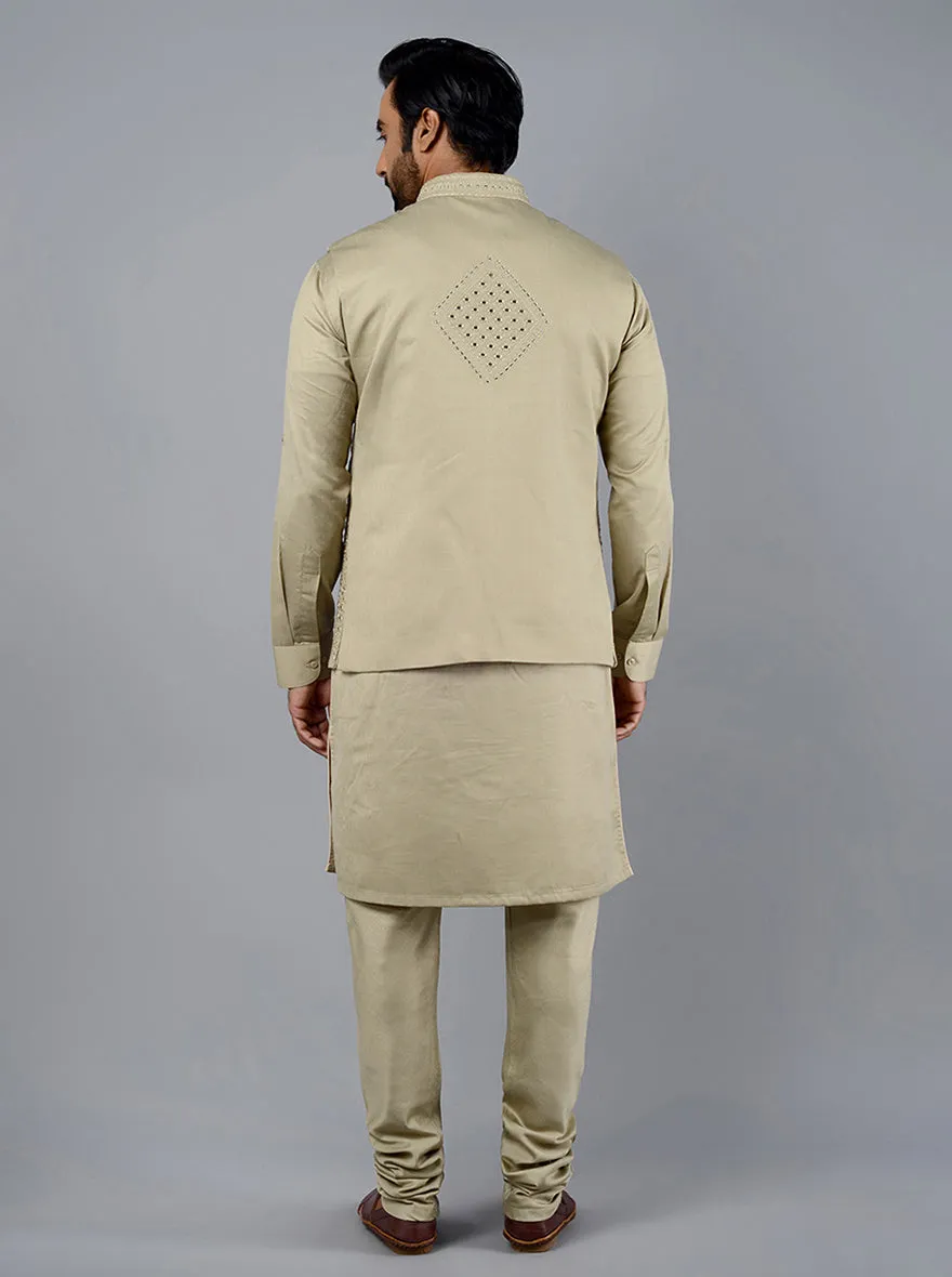 Olive Green Kurta Set With Koti | TULA