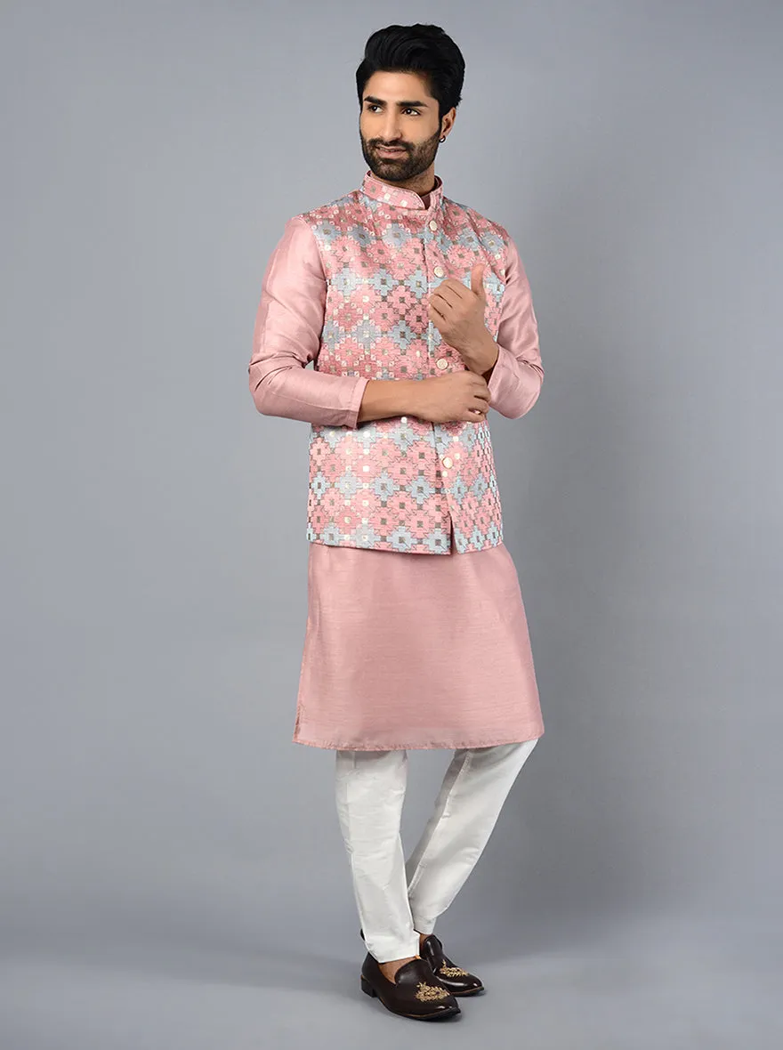 Onion Pink Kurta Set With Koti | TULA