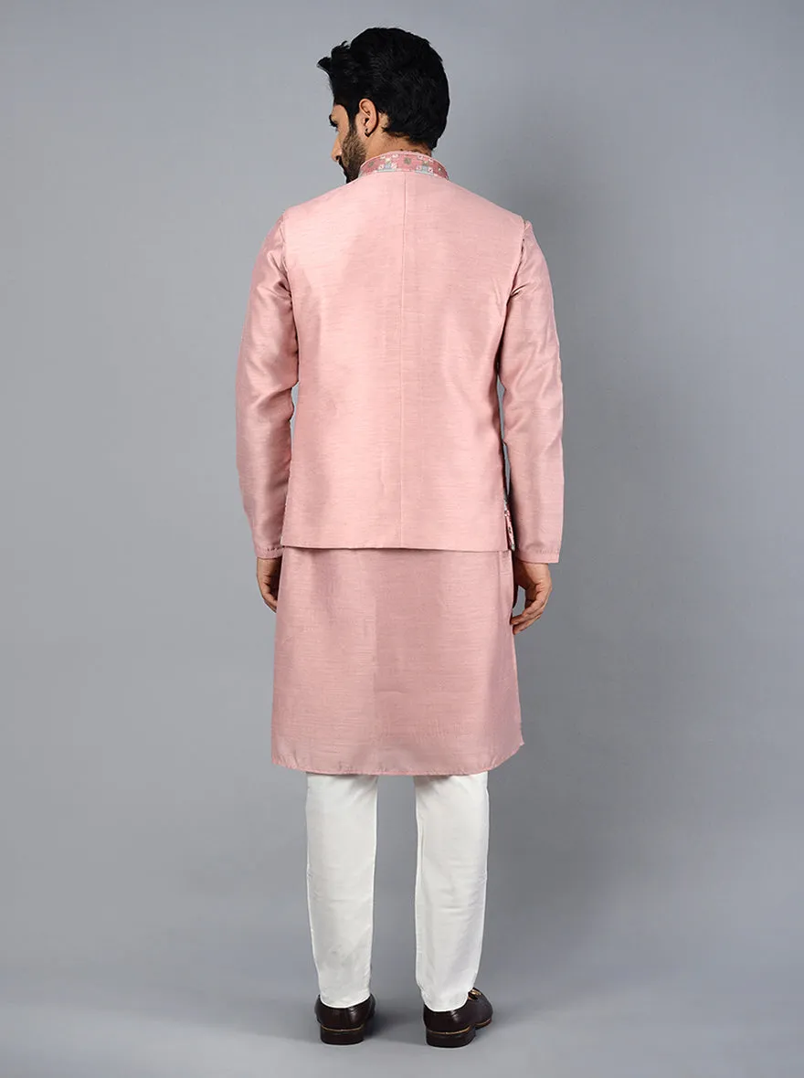 Onion Pink Kurta Set With Koti | TULA