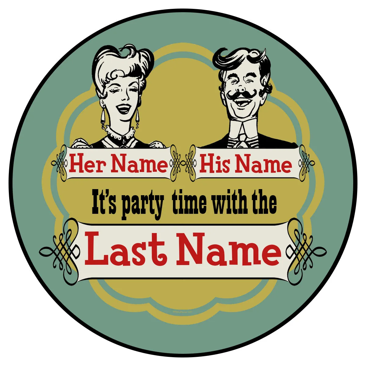 Personalized Drinking-Party Time Decal