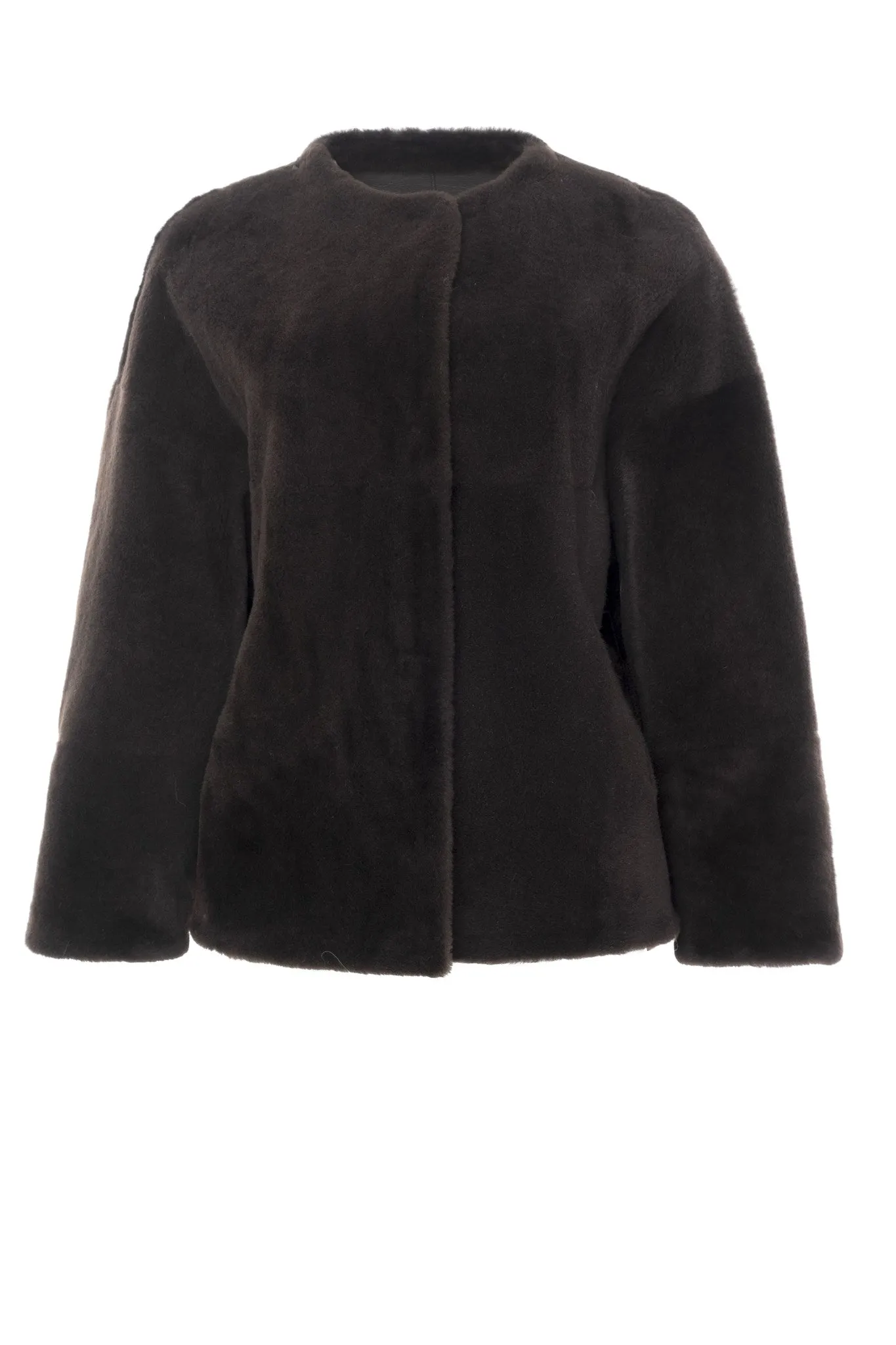 Reversible Shearling Lamb Collarless Jacket