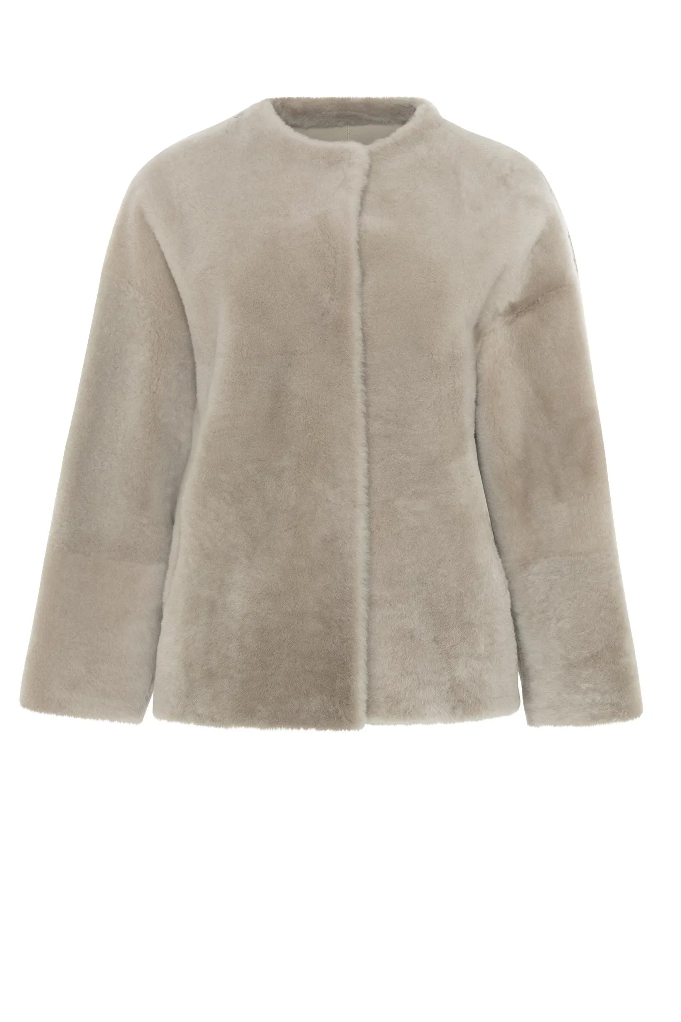 Reversible Shearling Lamb Collarless Jacket