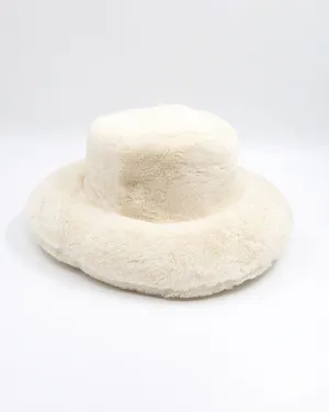 ROSI Faux-fur Bucket Hat (cream)