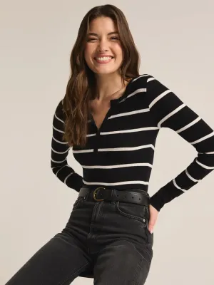 Scarlett Rib Henley Black by Z Supply