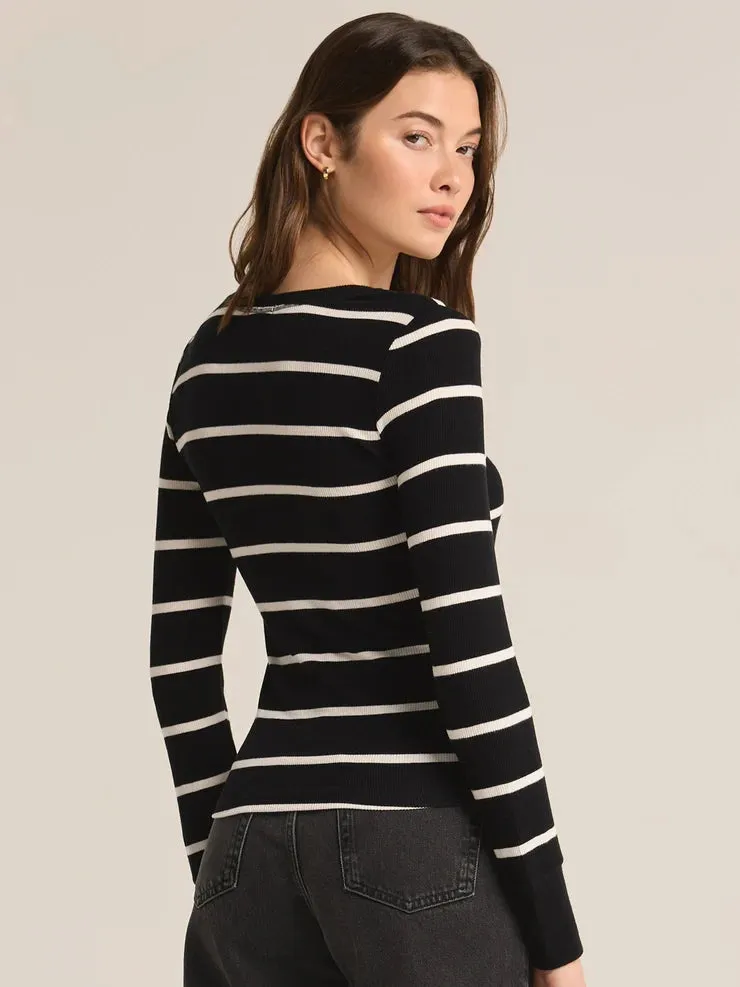 Scarlett Rib Henley Black by Z Supply