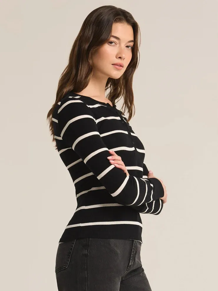 Scarlett Rib Henley Black by Z Supply