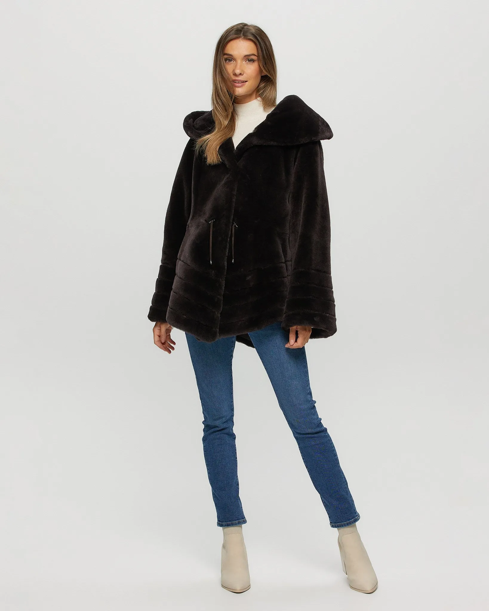 Select Shearling Lamb Jacket Reversible To Taffeta