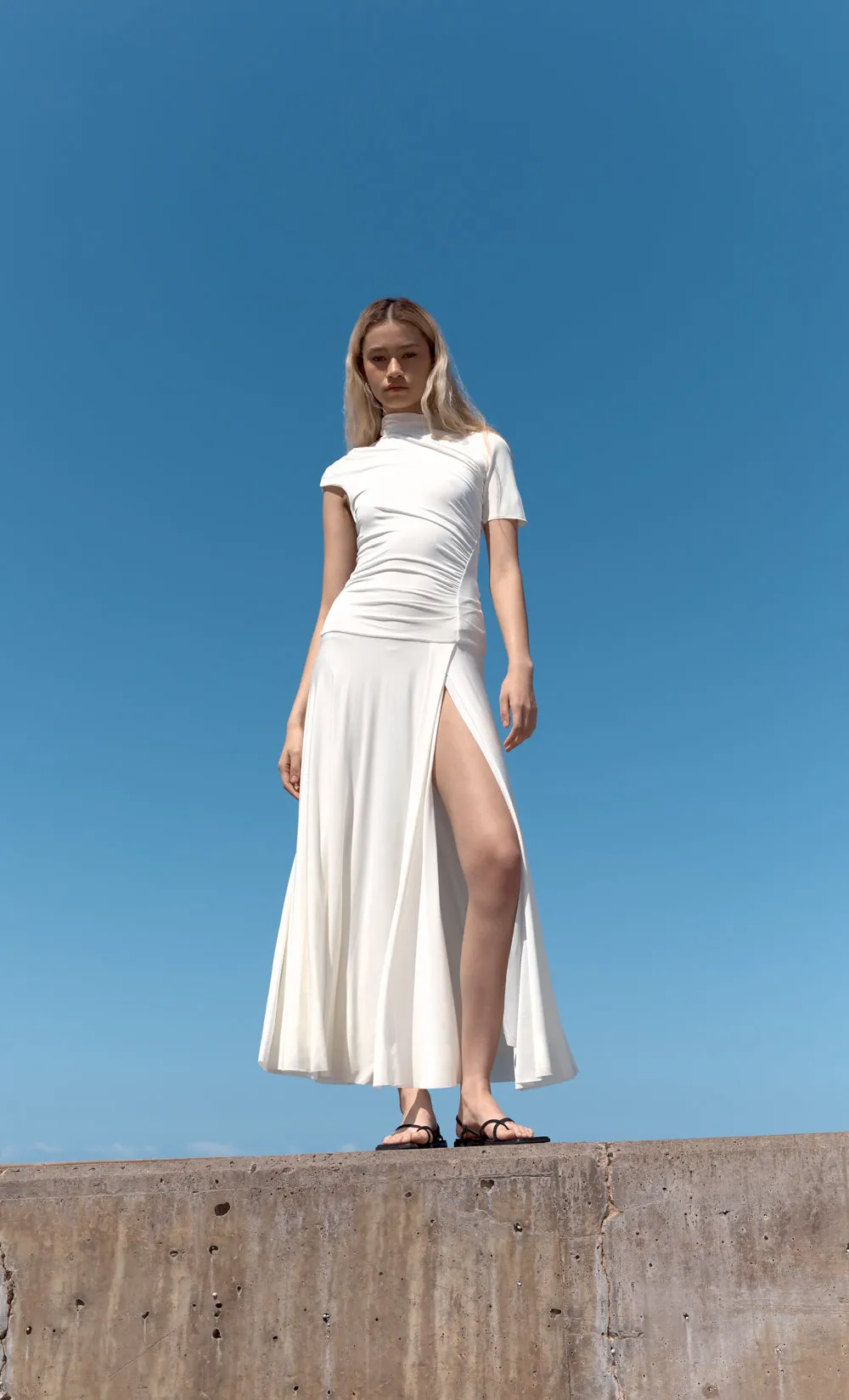 SERAPHINA ASYM DRESS - WHITE