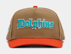 Shoe Palace Exclusive Miami Dolphin Khaki 950AF Snapback Mens Hat (Khaki/Orange/Blue)