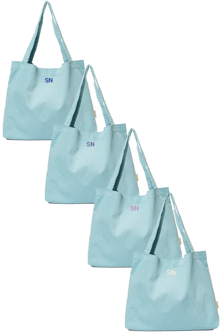 Soft Blue Rib Mom Bag