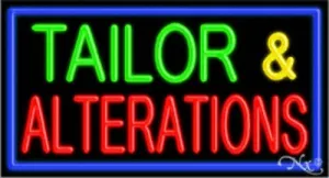 Tailor & Alterations Handcrafted Energy Efficient Glasstube Neon Signs