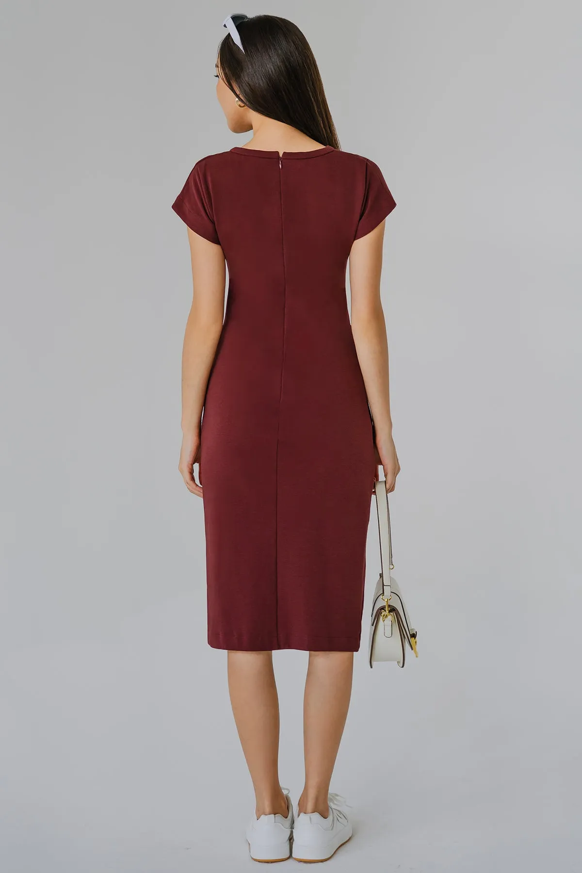 The Everyday Side Slit Dress (Burgundy)