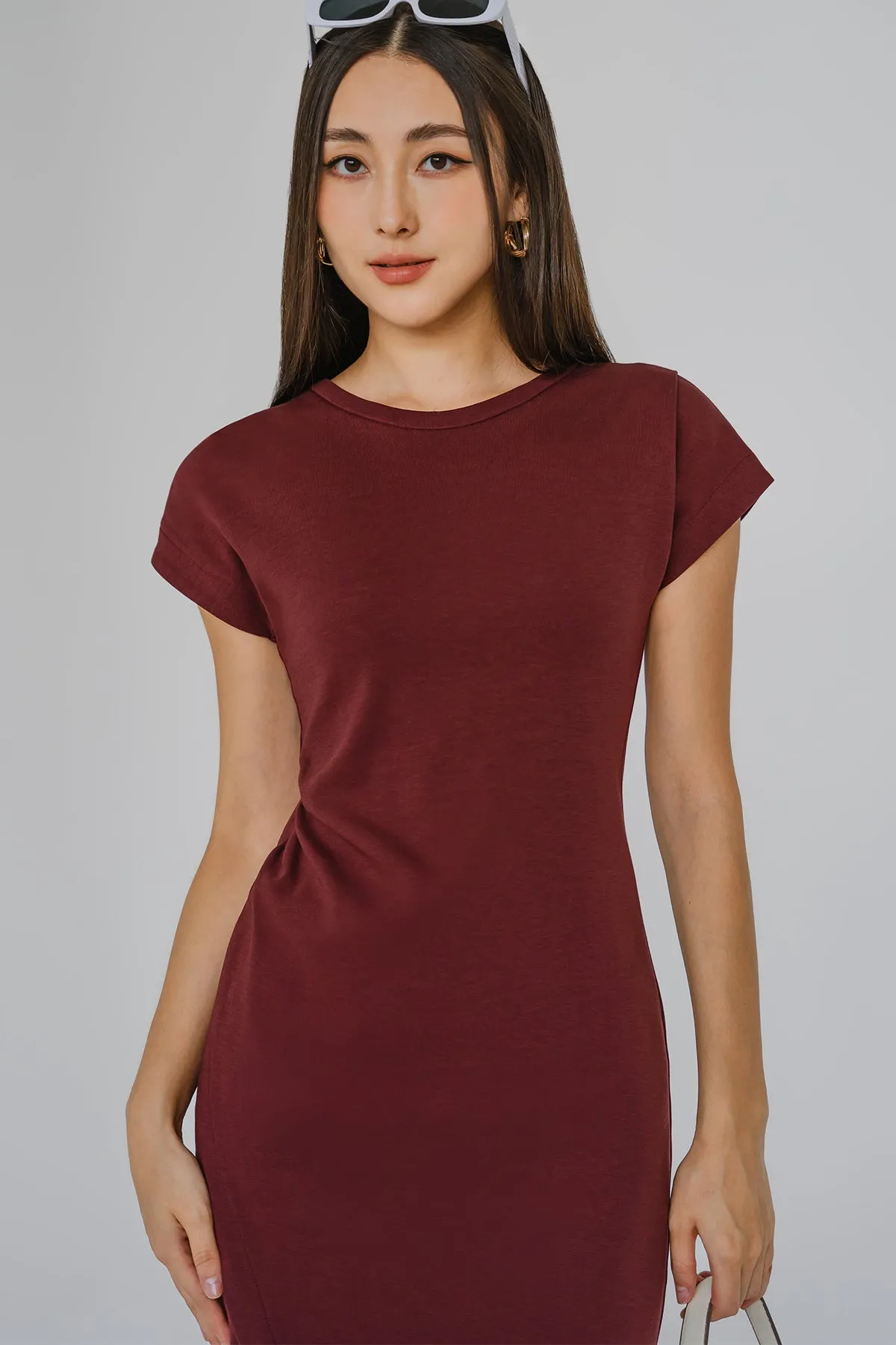 The Everyday Side Slit Dress (Burgundy)