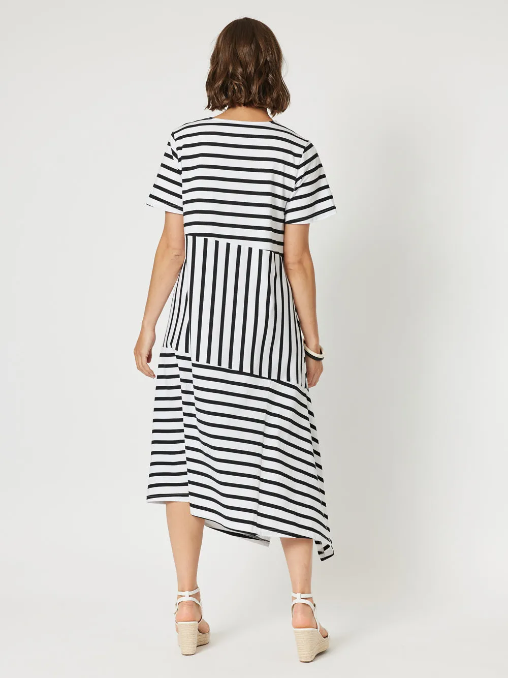 Vice Versa Spliced Dress - Black/White