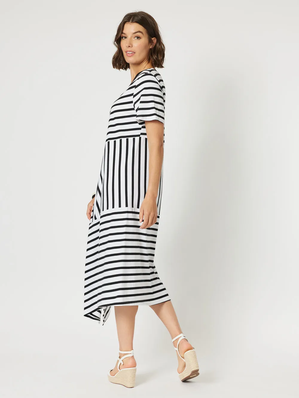 Vice Versa Spliced Dress - Black/White