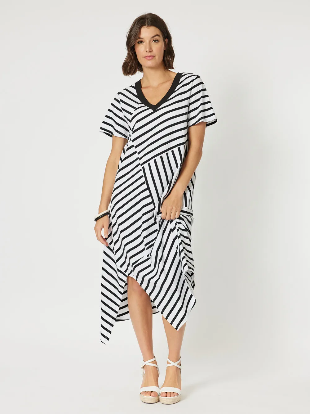 Vice Versa Spliced Dress - Black/White