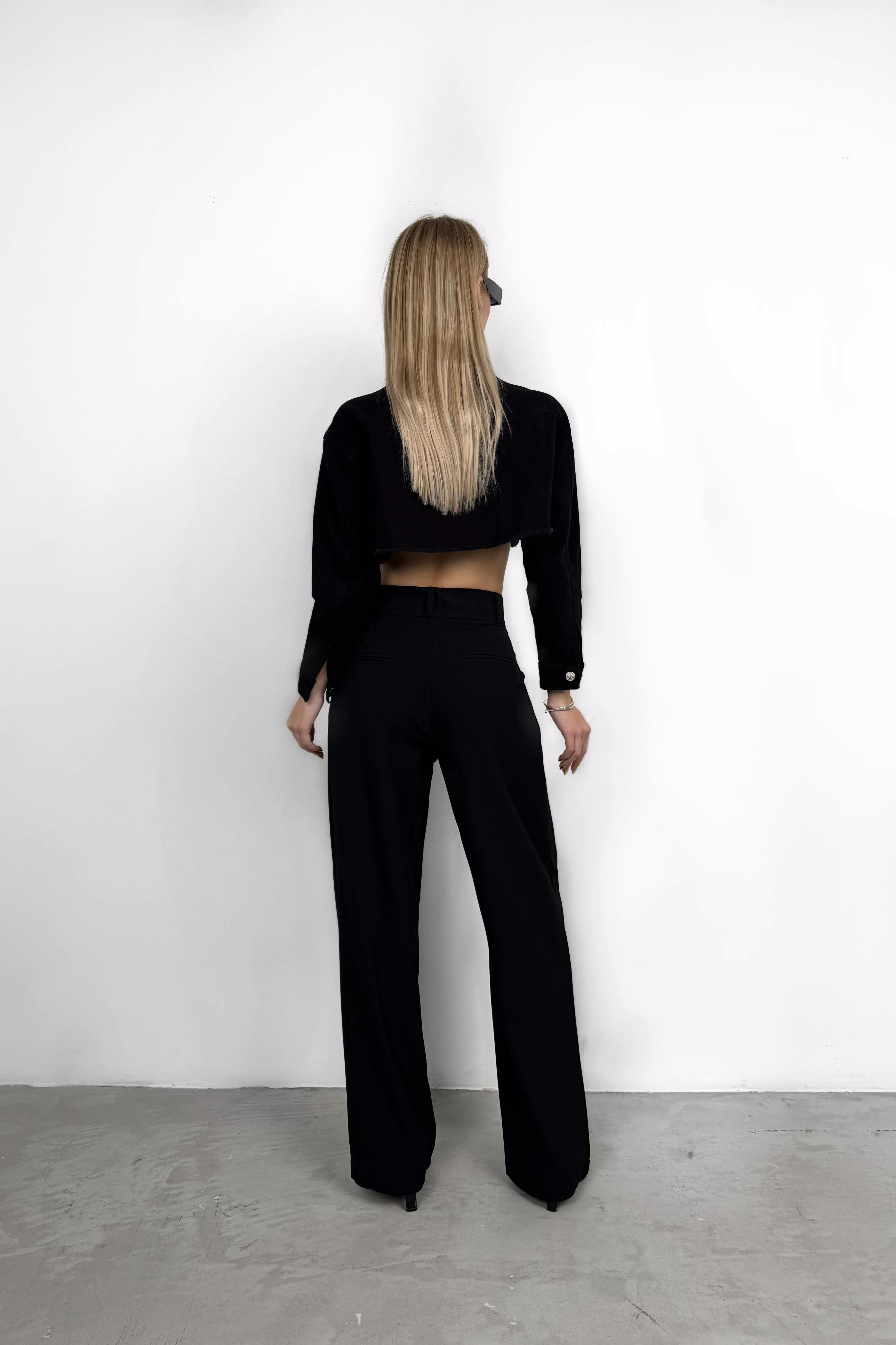 Waist Fold Palazzo Trousers