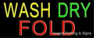 Wash Dry Fold Handcrafted Real GlassTube Neon Sign