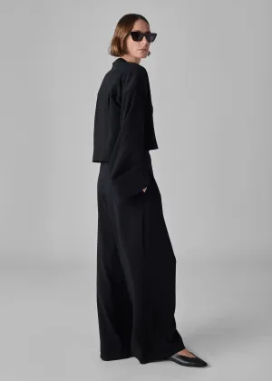 Wide Leg  Pant in Crepe - Black