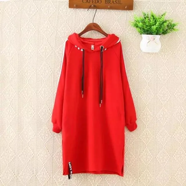 Women Elastic Long Hoodies Sweatshirt